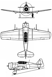 Plan 3 vues du North American P-64 / NA-50