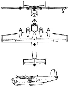 Plan 3 vues du Consolidated PB2Y Coronado
