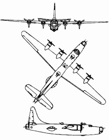 Plan 3 vues du Consolidated PB4Y Privateer