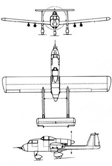 Plan 3 vues du Potez 75