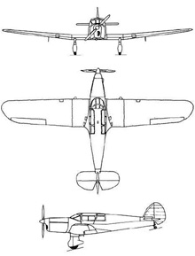 Plan 3 vues du Percival P-28 Proctor