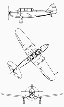 Plan 3 vues du Fairchild PT-19/23/26 Cornell