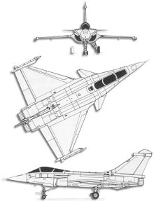 Plan 3 vues du Dassault Aviation  Rafale