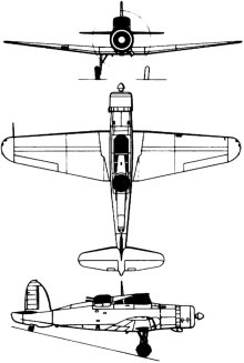 Plan 3 vues du Blackburn B-25 Roc