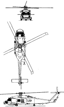Plan 3 vues du Sikorsky SH-60 Seahawk