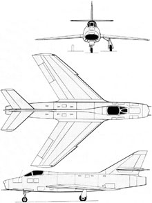 Plan 3 vues du Dassault  Super Mystère B.2