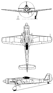 Plan 3 vues du Focke-Wulf Ta-152