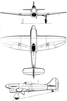 Plan 3 vues du Hawker  Tempest