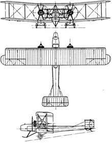 Plan 3 vues du Vickers F.B. 27 Vimy