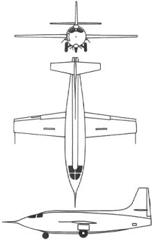 Plan 3 vues du Bell X-1