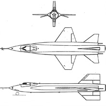 Plan 3 vues du North American X-15