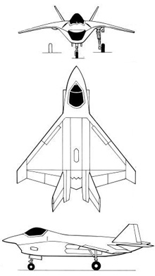 Plan 3 vues du Boeing X-32