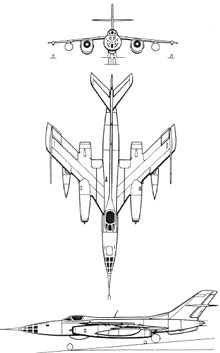 Plan 3 vues du Yakovlev Yak-28  ‘Brewer’