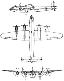 Plan 3 vues du Avro  York