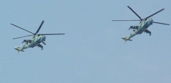 Mil Mi-24 ukrainiens, vu ici "à la parade".