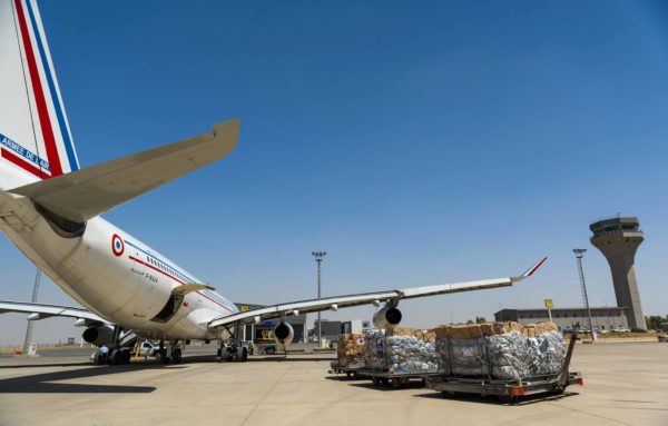 L'Airbus A340 F-RAJA sur le tarmac irakien d'Erbil.